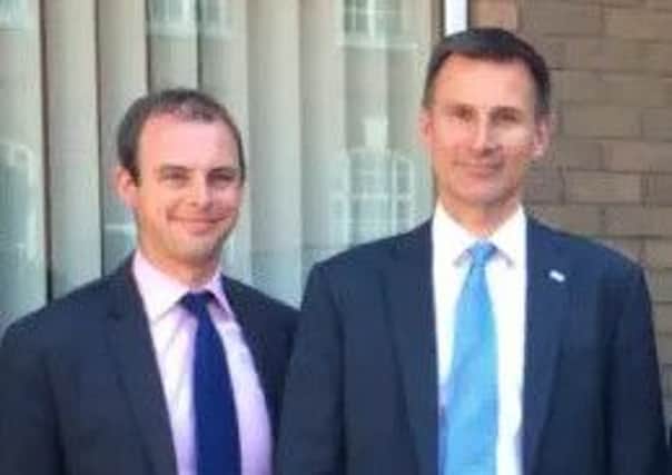 Jeremy Hunt (right) and Matt Warman during a visit to Boston.