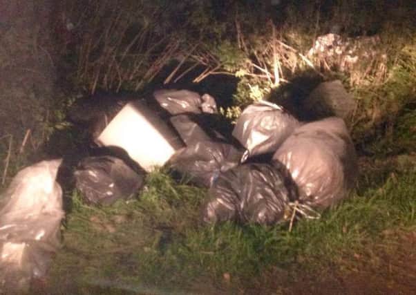 The fly tipped rubbish dumped on the Drove. EMN-160411-104613001