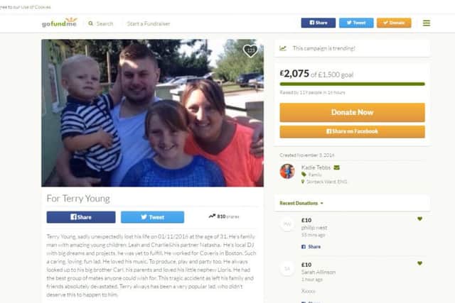 The For Terry Young gofundme page created by Kadie Tebbs.