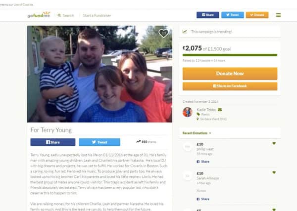 The For Terry Young gofundme page created by Kadie Tebbs.