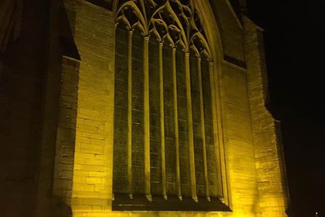 The Boston Stump will be orange for the next fortnight in memory of Dylan David Stott and to raise awareness of Meningitis Now EMN-160411-142655001