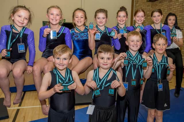 Banovallum gymnasts show off their medals. Photo: John Aron Photography