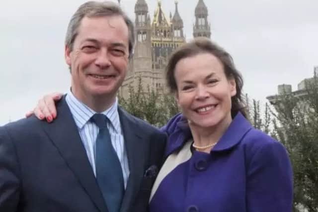 Victoria Ayling with interim UKIP leader, Nigel Farage.