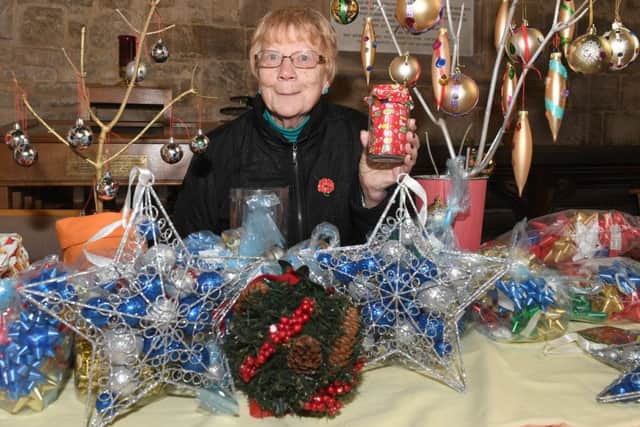 Winter Fayre at Sleaford parish church. Hazel Starks selling her Christmas crafts. EMN-160711-093845001