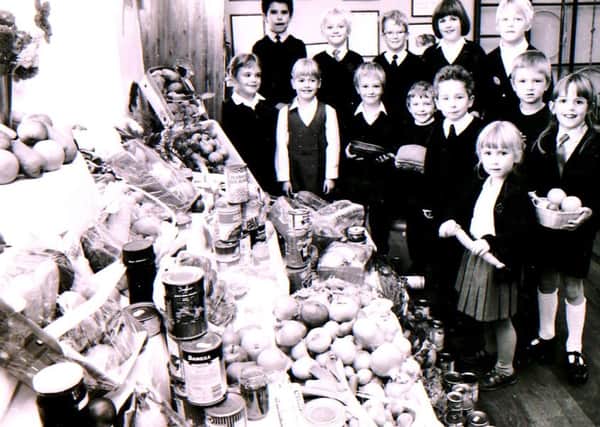 Harvest festival at the old Quarrington Infants School in 1991. EMN-161114-171129001