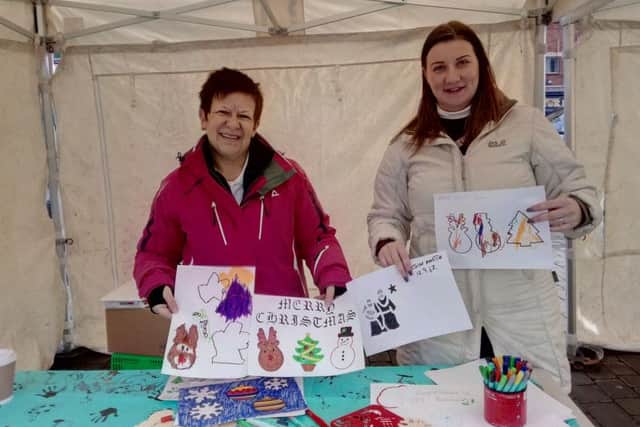 Boston Borough Council's play and physical activities officerFran Taylor and town centre services manager Kristina Willoughby with some of the designs already submitted.
