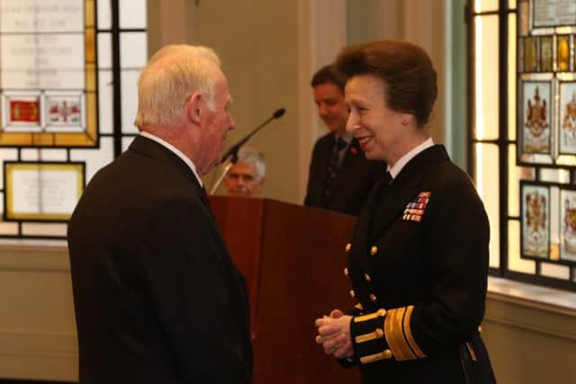 Andrew Dalrymple received his medal from HRH The Princess Royal EMN-161118-125353001