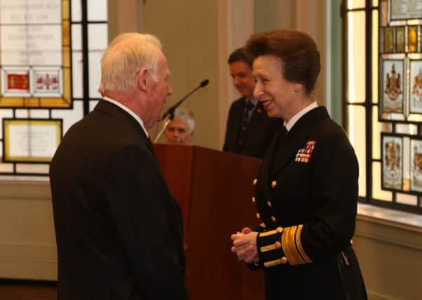 Andrew Dalrymple received his medal from HRH The Princess Royal EMN-161118-125353001