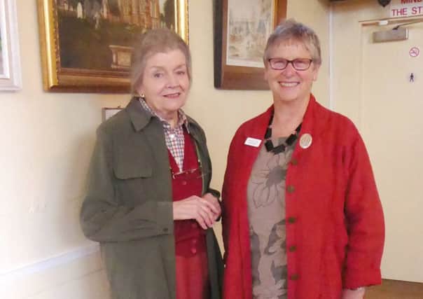 Lincolnshire North Federation of WIs chairman Chris Morgan, right, with Holton le Moor WI president Megs Graham-Rack EMN-161117-102359001