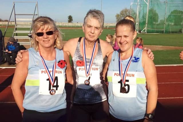 Mablethorpes Poppy runners, from left, Debbie Jinks, Viv Martin, Andrea Mettam EMN-161114-111534002