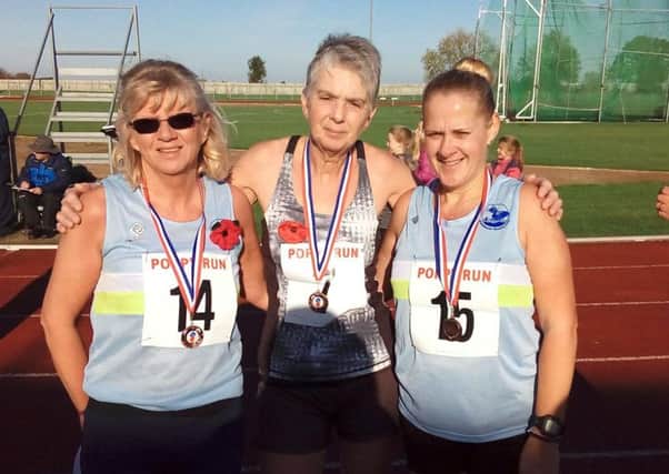 Mablethorpes Poppy runners, from left, Debbie Jinks, Viv Martin, Andrea Mettam EMN-161114-111534002
