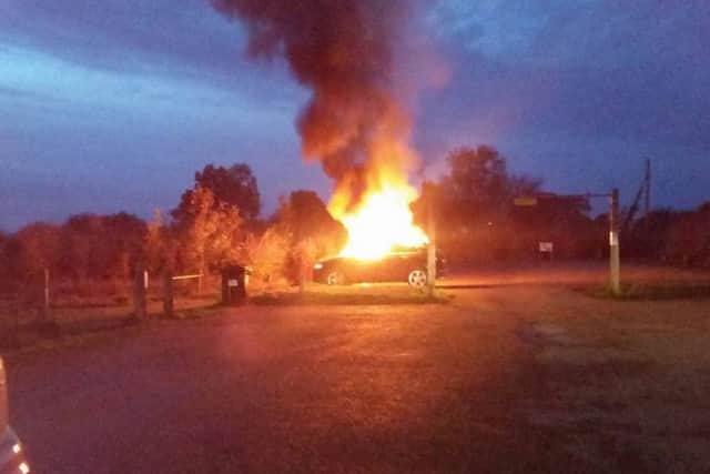 The fire on Jenny's Wood, in Boston, last night (Sunday). Photo: Sam Louise Cox