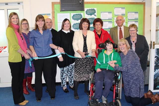 Cutting the ribbon at The Avenue in Louth.