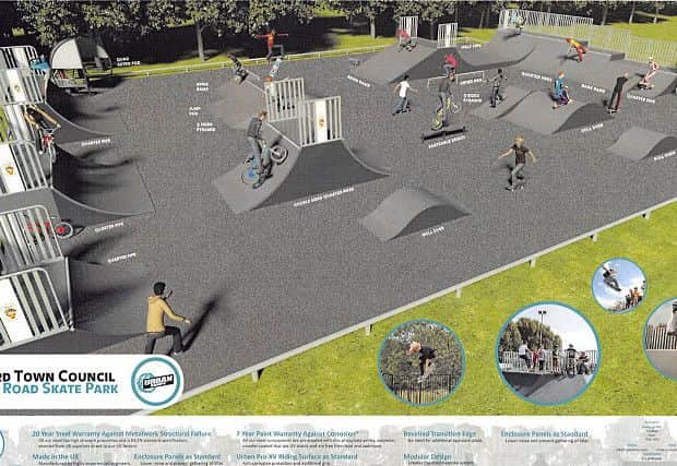 An artist's image of how the redesigned skate park in Sleaford will look. EMN-161121-133754001
