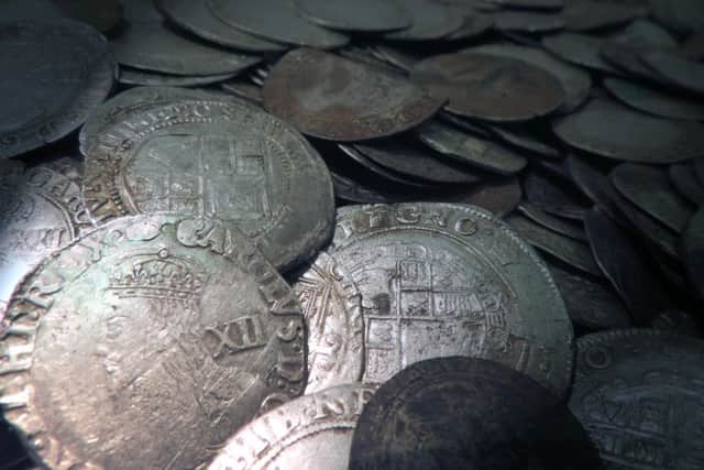 Hoard of coins from the English Civil War found buried near Ewerby. EMN-161116-130314001