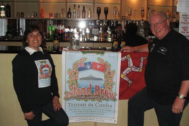 Chris in Tristan da Cunha's only bar EMN-161117-104324001
