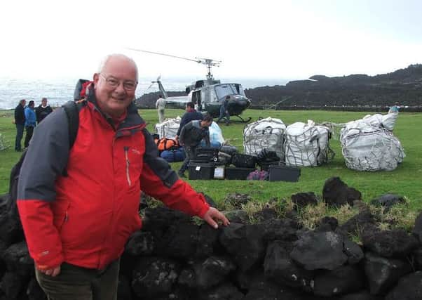 Chris on the the world's remotest inhabited island - 6,000 miles away from his home in Horsington EMN-161117-104405001