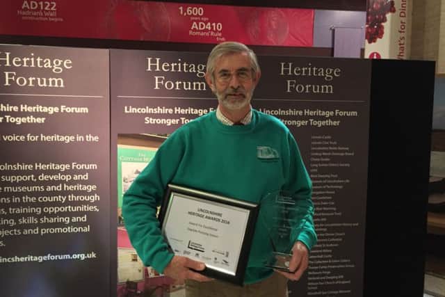 Chris Page from the Dogdyke Pumping Station with the heritage award EMN-161123-113404001