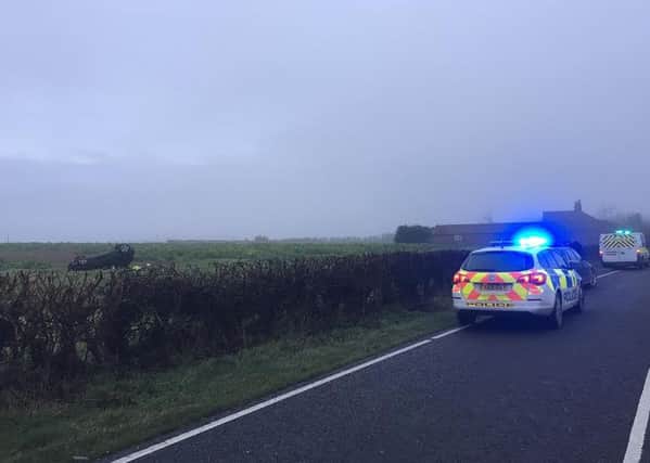 The scene of the RTC on the A153 near Haltham (Photo from Lincs Police)