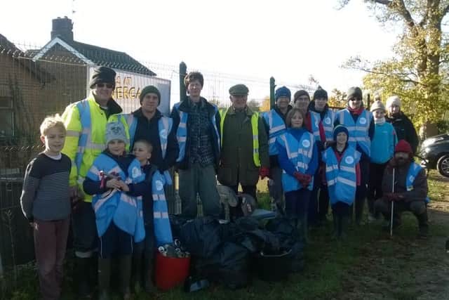 Some of the volunteers who helped clean up Horncastle's two rivers EMN-161123-151541001