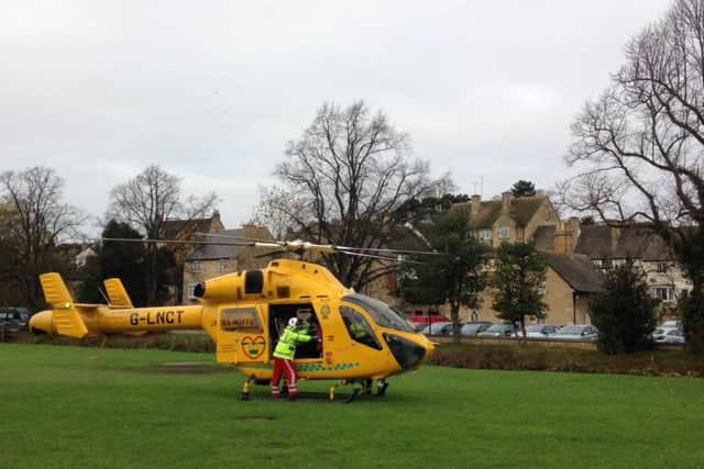 Air ambulance in Stamford.