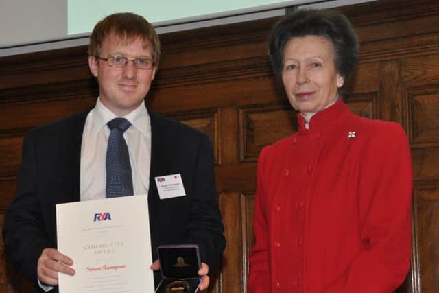 Simon was one of only nine to receive the outstanding contribution award from Princess Anne EMN-161124-123718002