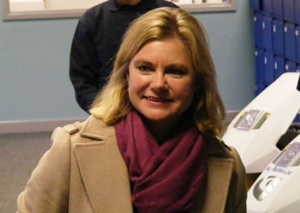 Education Secretary Justine Greening at Butlers electrical contractors, Sleaford. EMN-161128-133151001