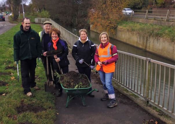 Members of Horncastle Walkers are Welcome Group have been out and about tidying the town. EMN-161129-144128001
