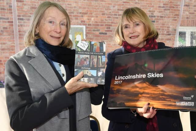 Gifted Christmas Market at National Centre for Craft and Design. L-R Tina Lee with Sleaford Hub Writers' 2nd book, Jan Spooner with Lincolnshire Skies 2017 calendar. Both being sold in aid of Lincs Air Ambulance. EMN-160512-104252001