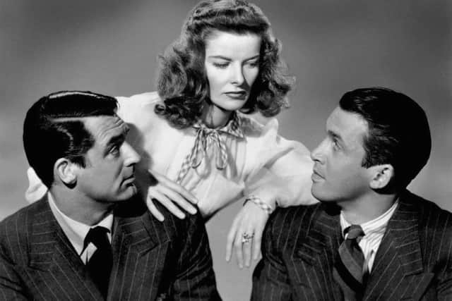 Cary Grant, Katharine Hepburn, and James Stewart star in The Philadelphia Story. EMN-161130-145322001