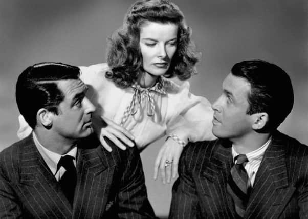 Cary Grant, Katharine Hepburn, and James Stewart star in The Philadelphia Story. EMN-161130-145322001