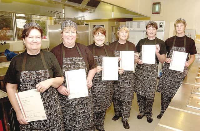 The catering team at William Lovell School, in Stickney, in November 2006.