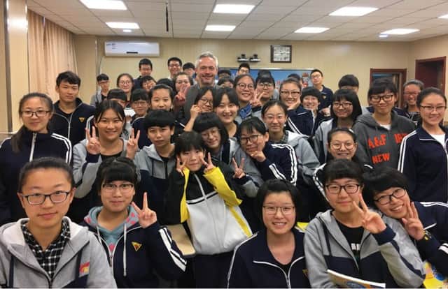 Nick Barton from MDTC with some of the pupils in China.