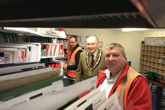 Chairman of NKDC Coun John Money at Metheringham postal depot. EMN-160512-155931001
