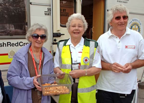 Representatives from the Horncastle branch of the Red Cross: Shelia Snelling, Betty Morton and Tony Bark.EMN-161213-104143001