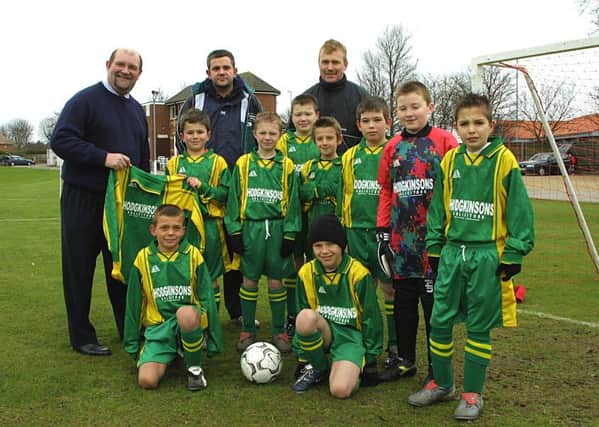 Kitted out ... East Coast Juniors under 10 seven-a-side soccer team in Skegness in February 2004.