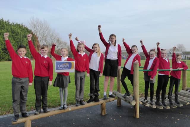Hawthorn Tree Primary School celebrate their 'good' Ofsted report.
