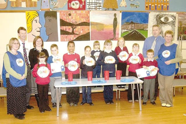 Children and representatives from Boston West, St Nicholas, Wyberton, New Leake, and Gipsey Bridge primary schools in December 2006.