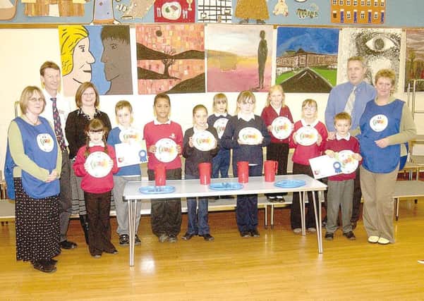 Children and representatives from Boston West, St Nicholas, Wyberton, New Leake, and Gipsey Bridge primary schools in December 2006.