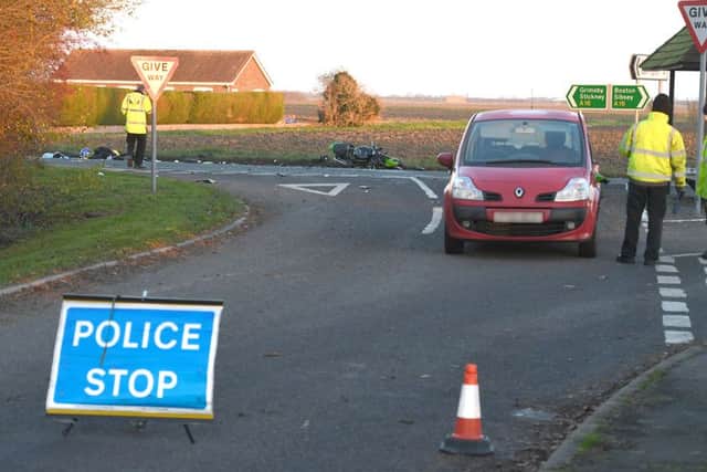 The scene of the fatal collision on the A16 near Sibsey where a 65-year-old man from Long Sutton died.EDITOR'S NOTE: Although we received the pictures yesterday, police asked we did not publish them until today when next of kin had been informed.
