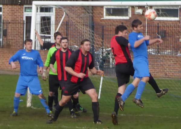 Action from Metheringham's defeat at Ruston Sports on Sunday.