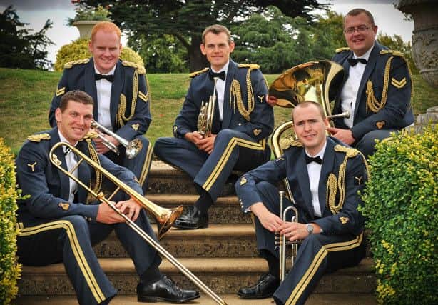 Band of RAF College Cranwell Brass Quintet. Photo: Gordon Elias, RAF Cranwell. EMN-160612-113541001