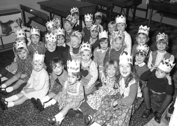 A scene from the Christmas party at the Elmwood Playgroup in Boston in 1976.