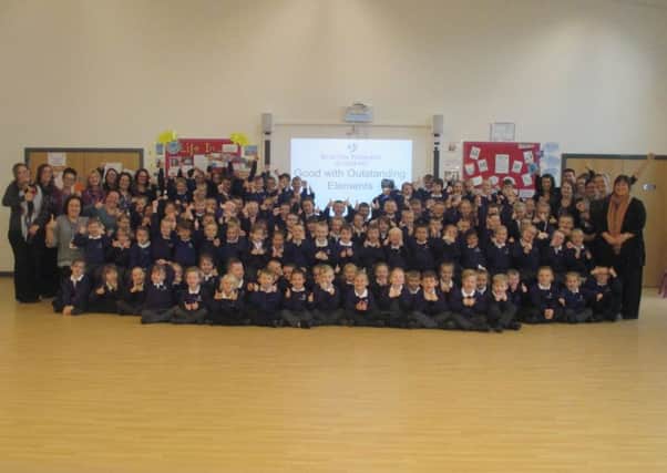 Beacon Primary Academy, in Skegness, celebrating its latest Ofsted report.