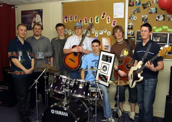 The launch of a CD called New Direction, featuring the group 6ft7, at The Shed studio at Skegness Youth Centre in March 2004.