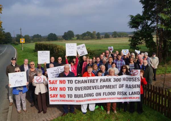 Residents protesting against the Caistor Road development plans