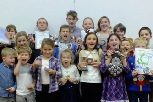 Just a small group of trophy winners at the Horncastle Otters Swimming Club prize presentation night.
