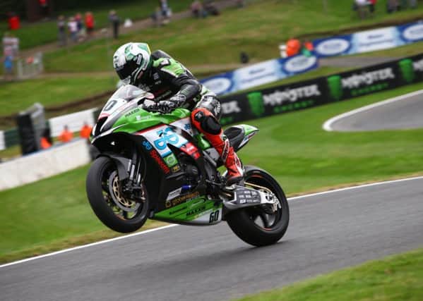 Local rider Peter Hickman photographed on The Mountain at Cadwell Park. Photo: Dave Yeomans