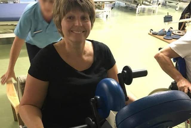 Stephanie Coney going through rehabilitation.