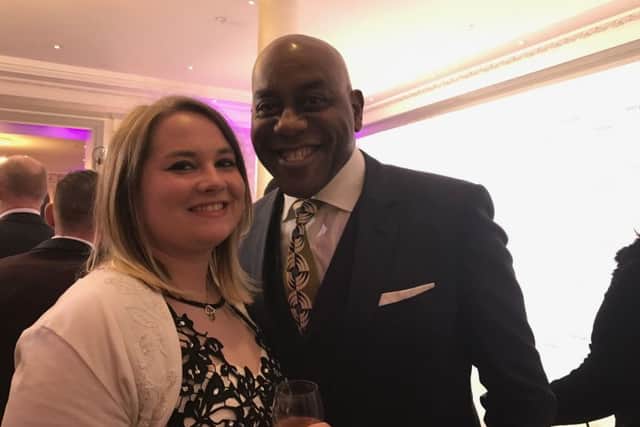 Say cheese... Danielle Holliday with TV chef Ainsley Harriott EMN-161214-110415001